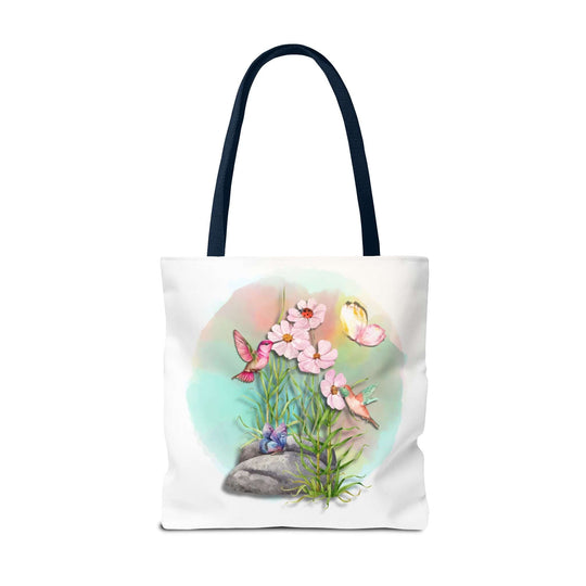 Spring Watercolor Nature-Inspired Tote Bag Bags Printify 18" × 18'' Navy