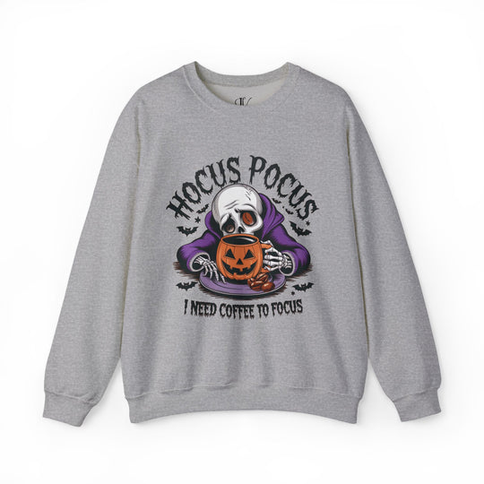 Hocus Pocus Coffee: Halloween Sweatshirt Sweatshirt Printify S Sport Grey