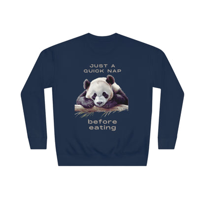 Lazy Panda Just a Quick Nap Sweatshirt | Embrace Cozy Relaxation | Funny Panda Sweatshirt Sweatshirt Navy Blazer S 
