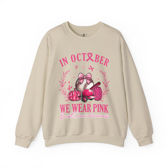 October Pink Baseball Sweatshirt - Breast Cancer Awareness