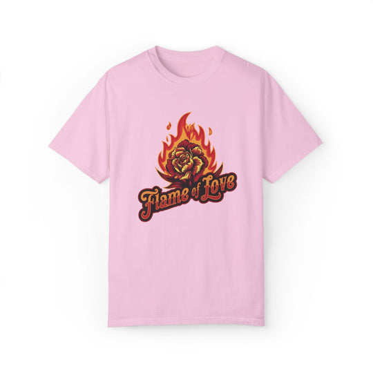 Flame of Love Unisex T-shirt with Rose T-Shirt Printify Blossom S