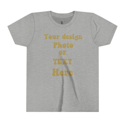 Youth Short Sleeve Tee - Personalized with Your Photo, Text, and Design Kids clothes Athletic Heather S 