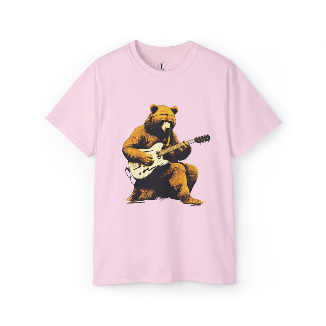 Bear Guitar Tee T-Shirt Printify Light Pink S