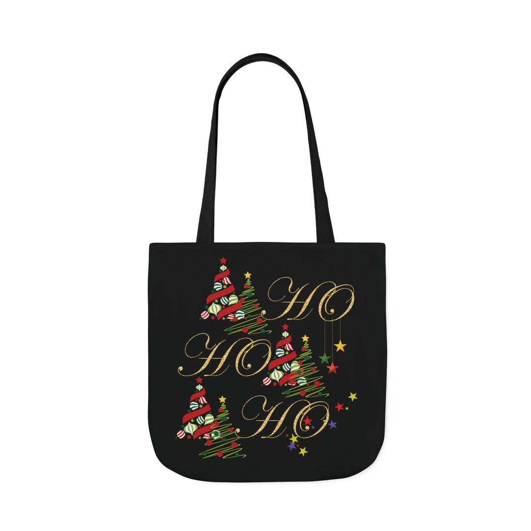 Ho Ho Ho Christmas Canvas Tote Bag Accessories Printify 18" × 18'' Black