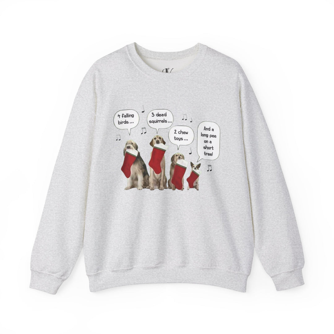 Christmas Dogs Crewneck Sweatshirt Sweatshirt Printify S Ash