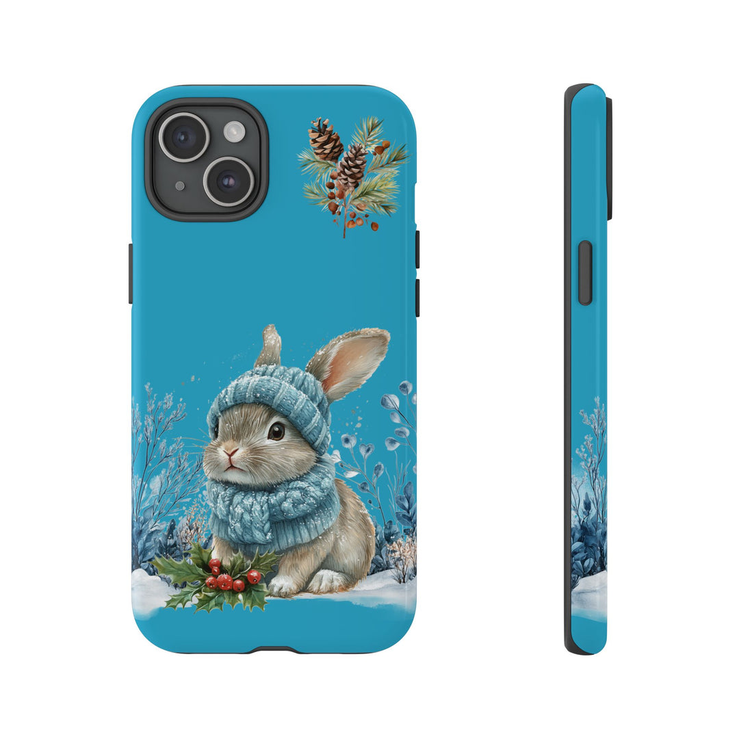 Phone Case - Winter Bunny with Hat and Scarf Phone Case Printify iPhone 15 Plus Glossy