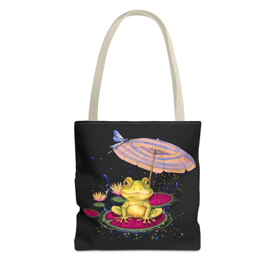 Whimsical Dreamy Frog Tote Bag Bags Printify 13" × 13'' Beige