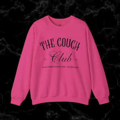 The Couch Club Crewneck Sweatshirt – Funny, Vintage, and Oversized: The Perfect Gift for Her and Your Best Friend Sweatshirt S Heliconia 