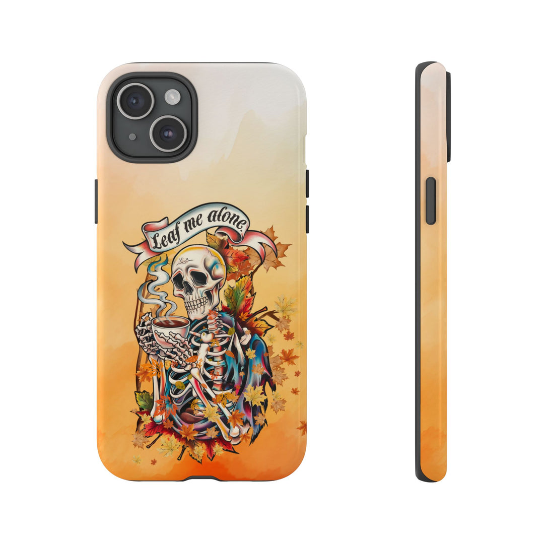 Phone Case - Leaf Me Alone Gothic Skeleton Phone Case Printify iPhone 15 Plus Glossy