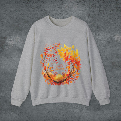 Hello Autumn Sweatshirt | Fall Design | Fall Seasonal Sweatshirt | Autumn Design I Love Fall Sweatshirt S Sport Grey 