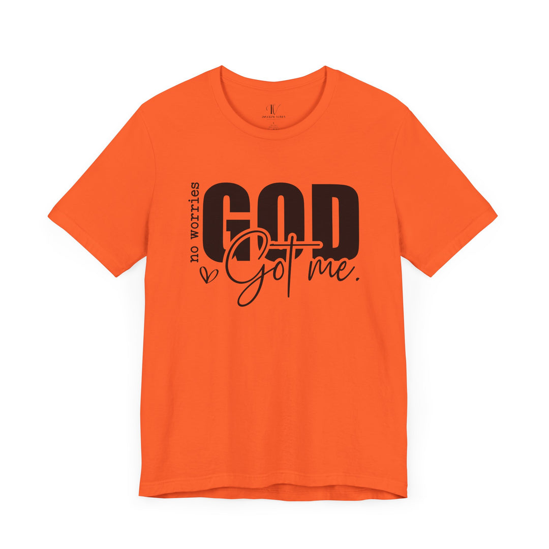 No Worries, God's Got Me: Christian Faith T-Shirt T-Shirt Printify Orange XS