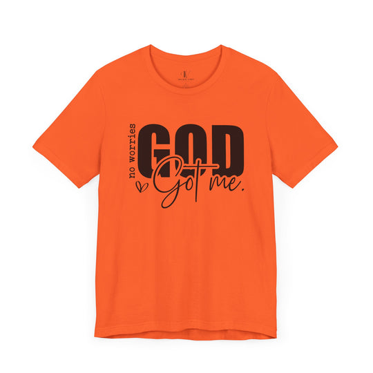 No Worries, God's Got Me: Christian Faith T-Shirt T-Shirt Printify Orange XS