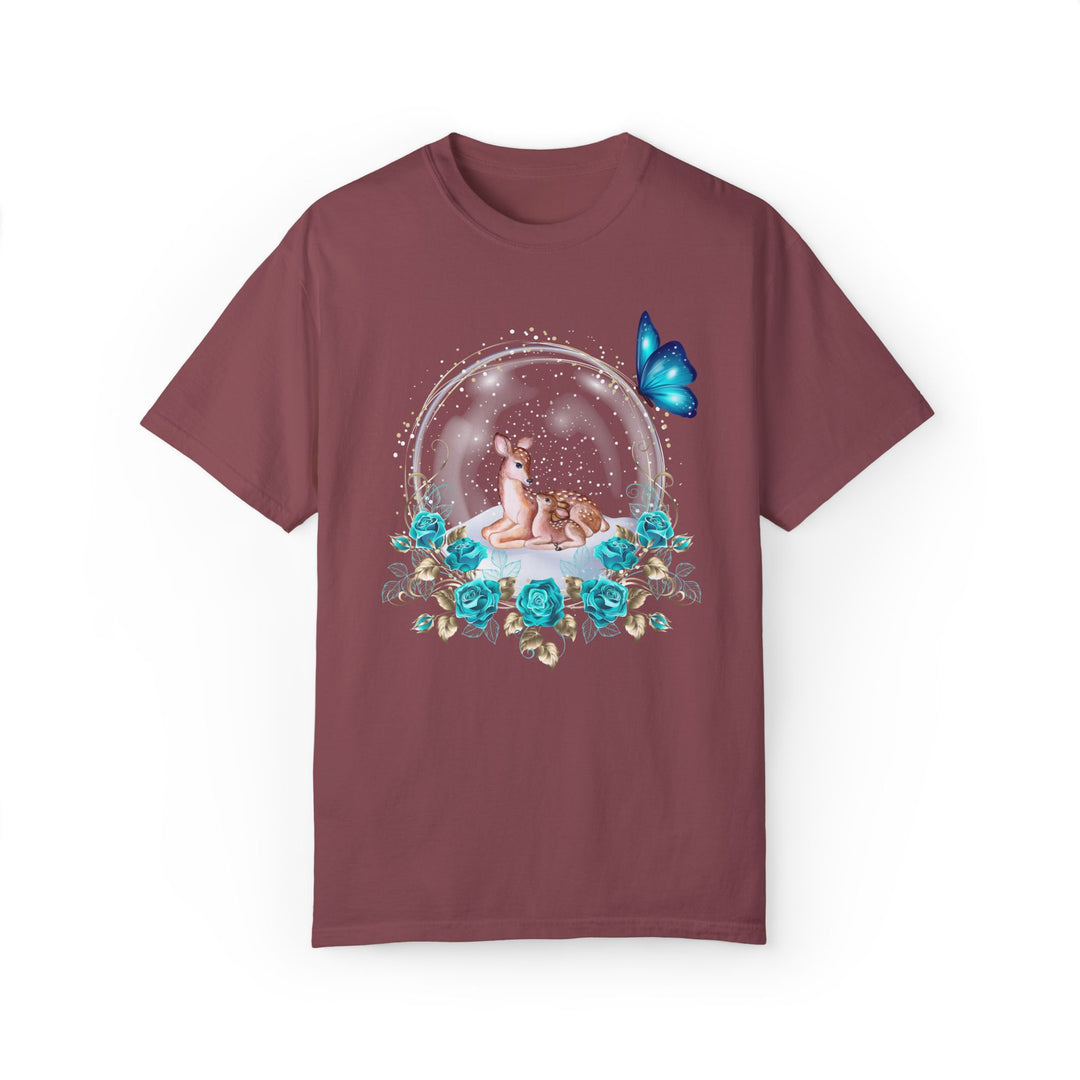 Cute Deer Snow Globe Winter T-shirt T-Shirt Printify Vineyard S