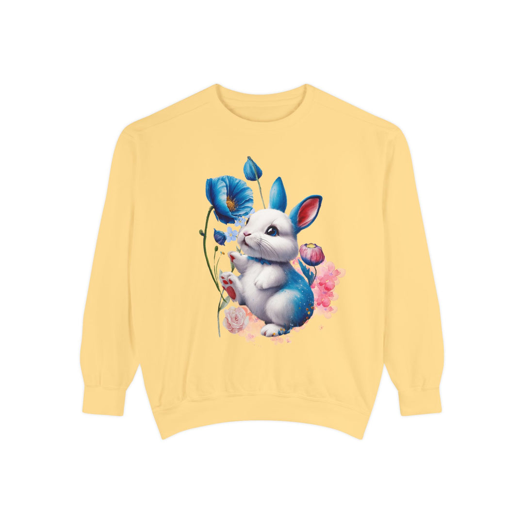 Cute Floral Rabbit Sweatshirt Sweatshirt Printify Butter S