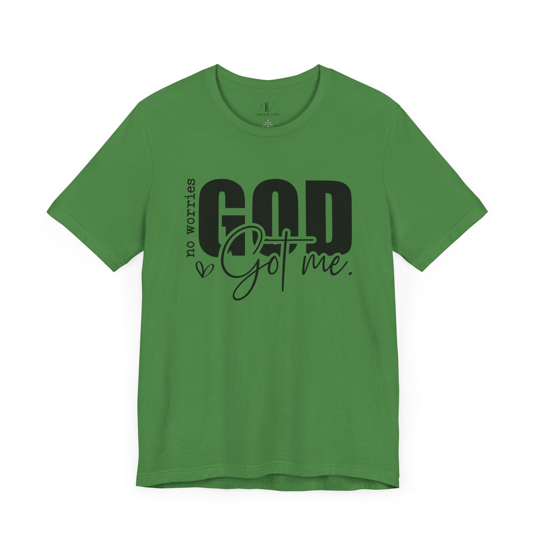 No Worries, God's Got Me: Christian Faith T-Shirt T-Shirt Printify Leaf XS