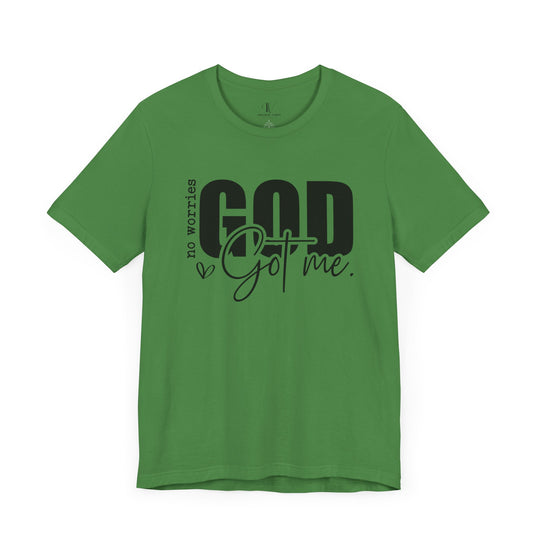 No Worries, God's Got Me: Christian Faith T-Shirt T-Shirt Printify Leaf XS