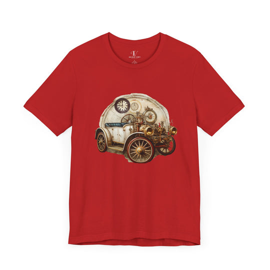 Steampunk Vintage Car T-Shirt T-Shirt Printify Red S