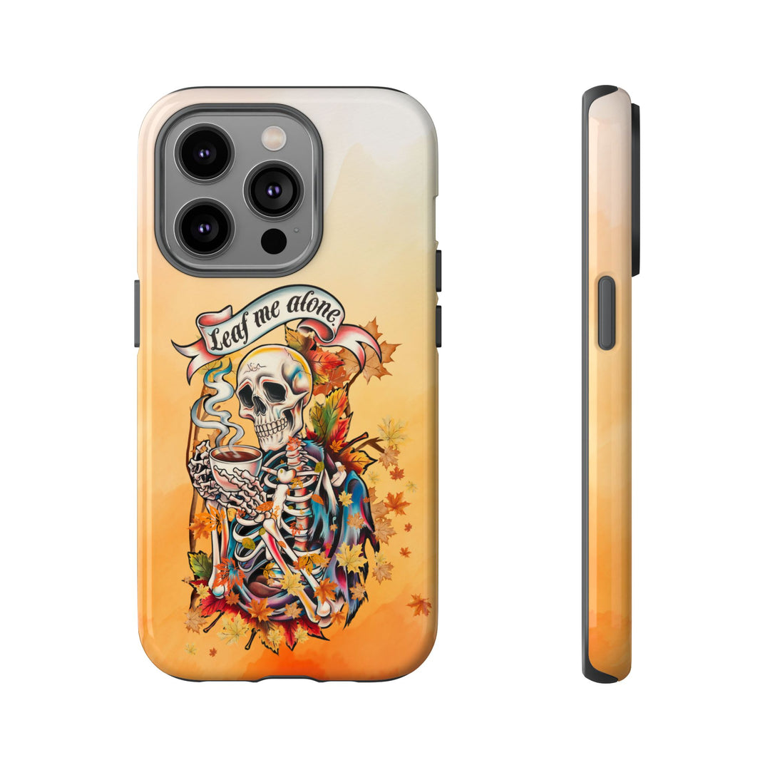 Phone Case - Leaf Me Alone Gothic Skeleton Phone Case Printify iPhone 14 Pro Glossy