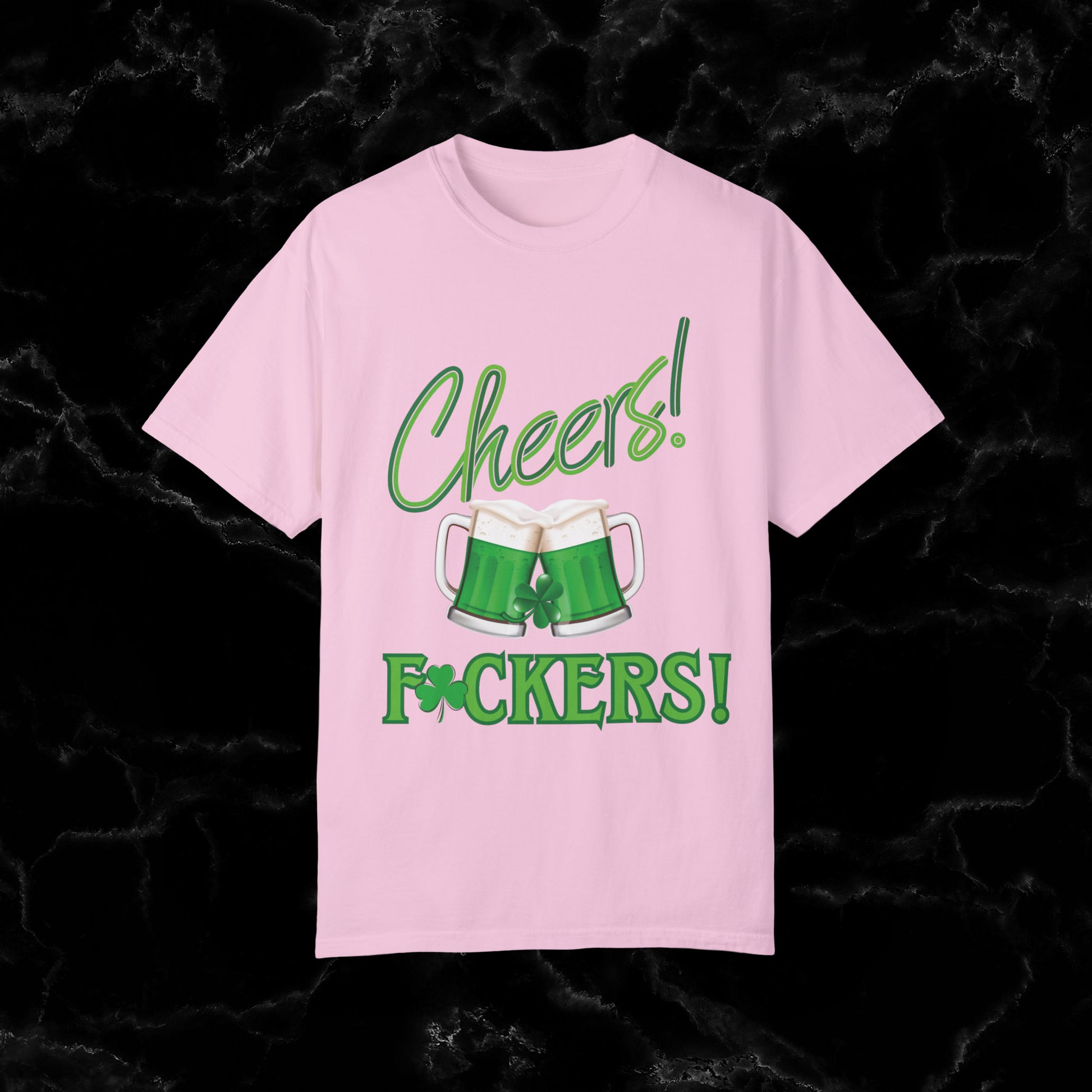 Cheers F**kers Shirt - A Bold Shamrock Statement for Irish Spirits and Good Times T-Shirt Blossom S 
