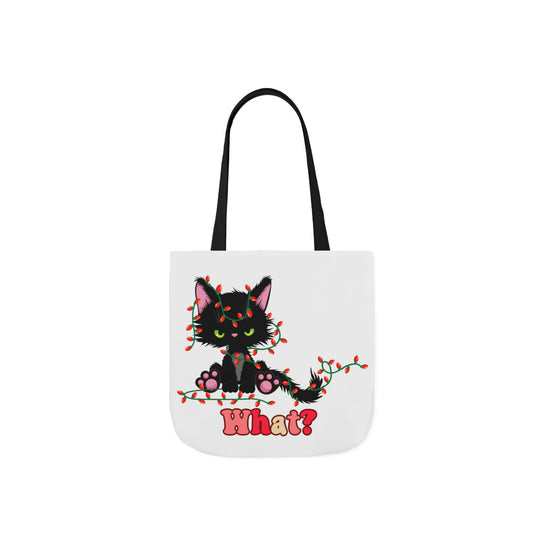 What Black Christmas Cat Tote Bag Accessories Printify 13" × 13'' Black
