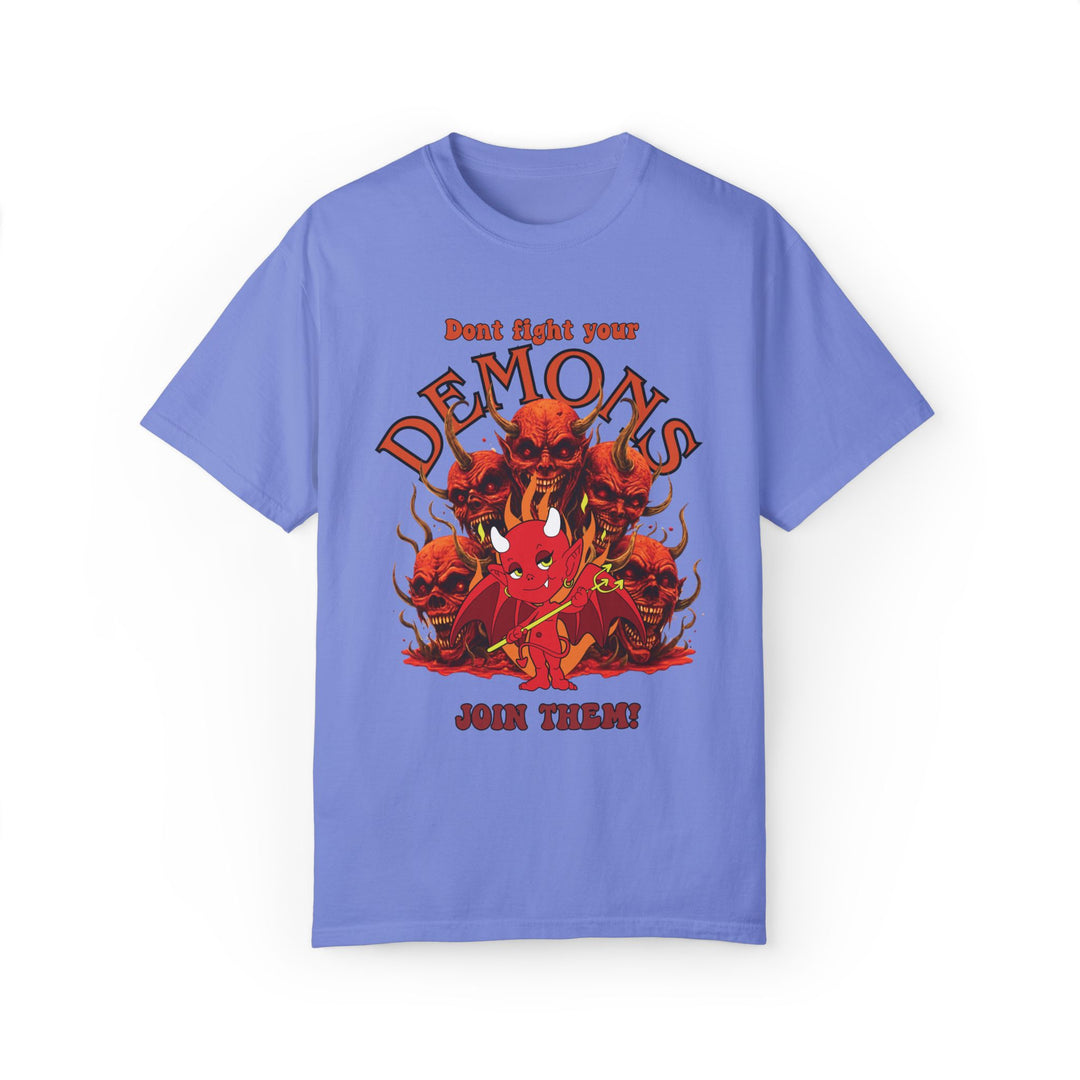 Demon Graphic T-shirt T-Shirt Printify Flo Blue S