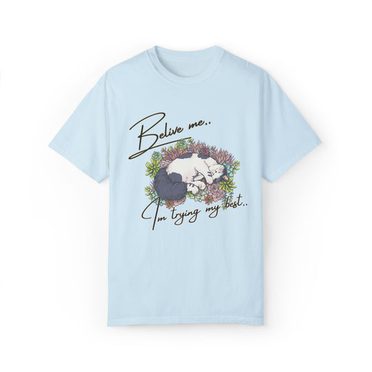 Cat T-Shirt with Playful and Cute Tee T-Shirt Printify Chambray S