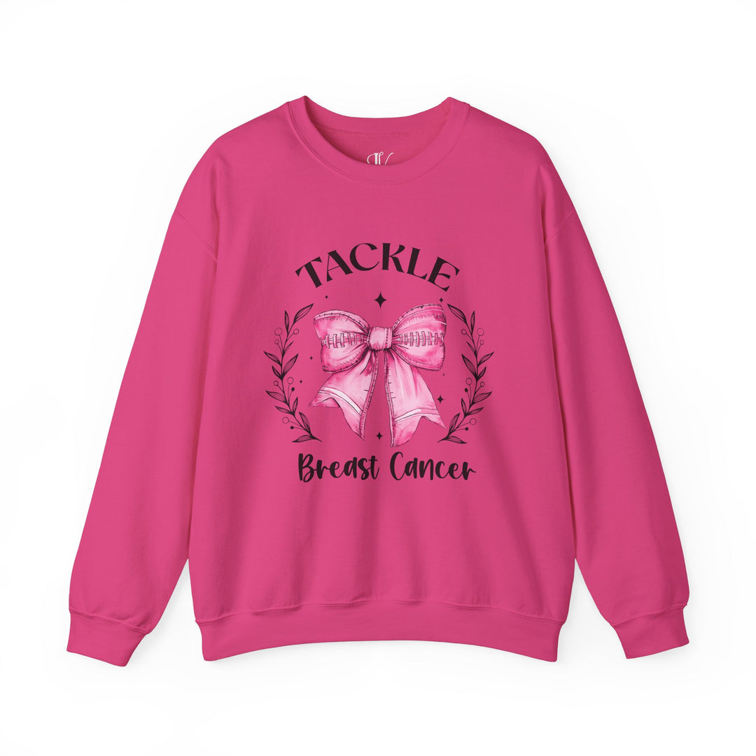 Pink Out Tackle Breast Cancer Football Coquette Sweatshirt