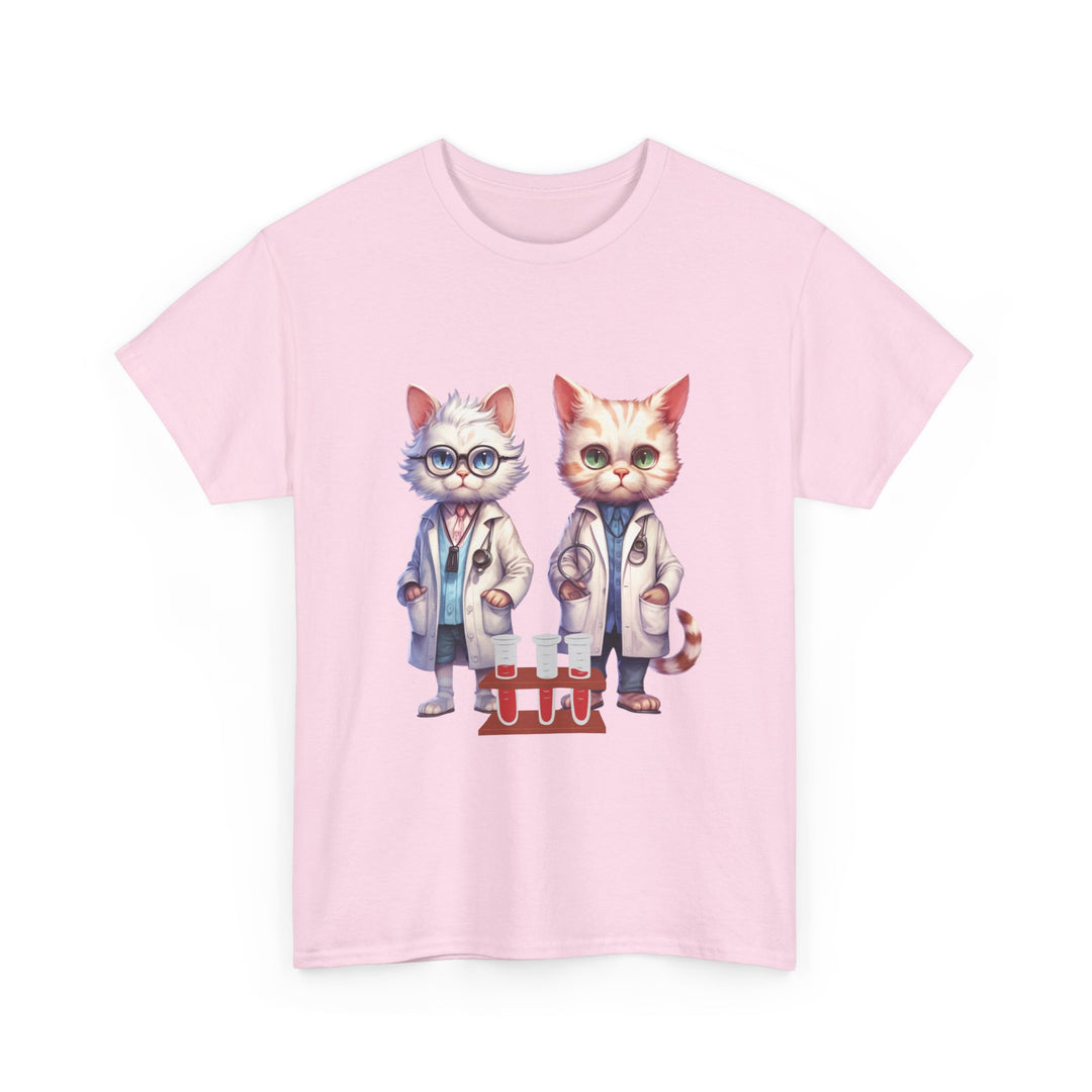 Cat Scientist Tee T-Shirt Printify Light Pink S