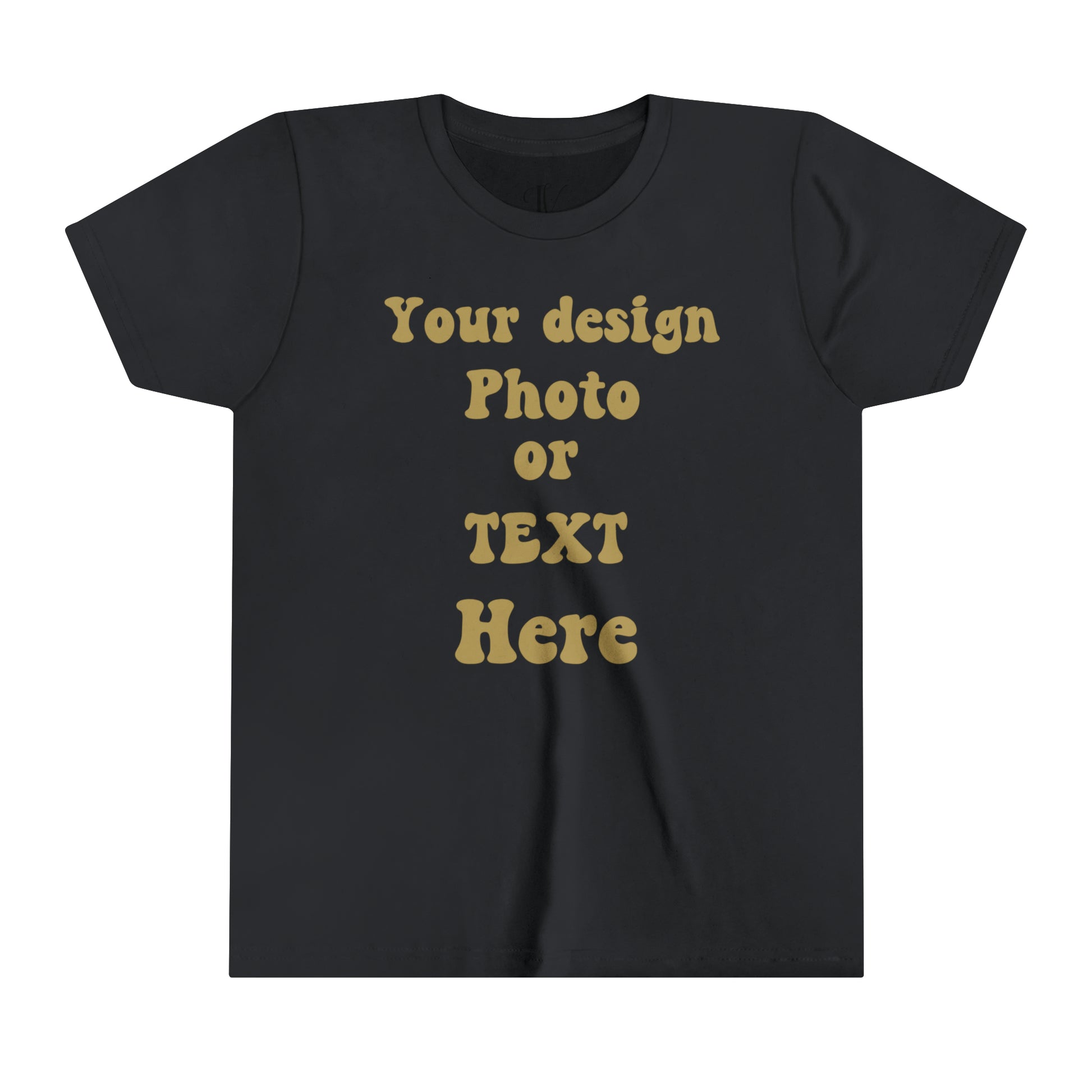 Youth Short Sleeve Tee - Personalized with Your Photo, Text, and Design Kids clothes Vintage Black S 