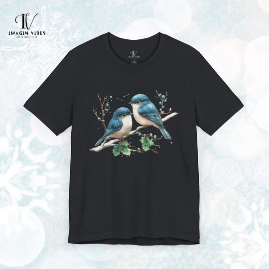 Winter Blue Jay Birds T-shirt