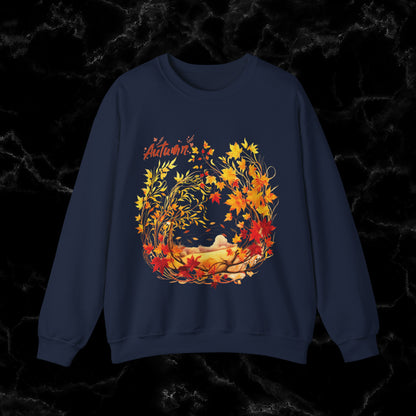 Autumn Sweatshirt | Fall Design | Fall Seasonal Sweatshirt | Autumn Lover Gift Sweatshirt M Navy 