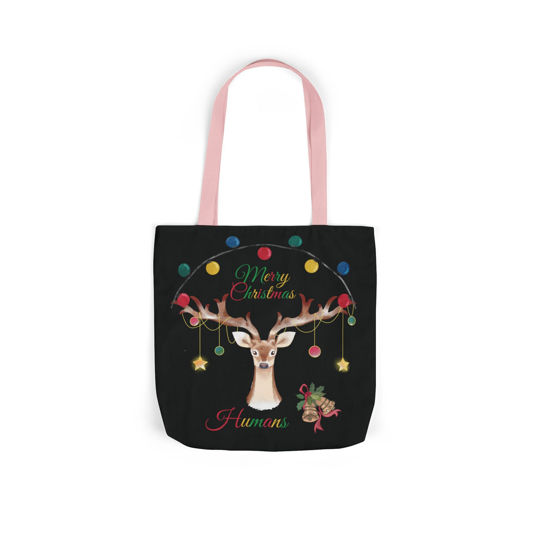 Christmas Reindeer Tote Bag Accessories Printify 16" × 16'' Light Pink