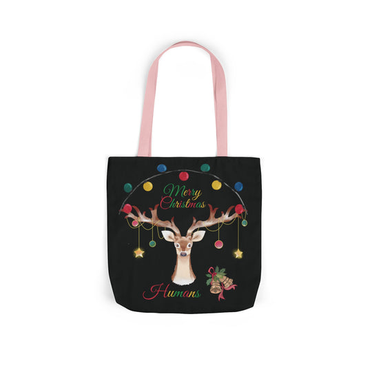 Christmas Reindeer Tote Bag Accessories Printify 16" × 16'' Light Pink