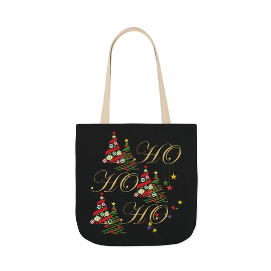 Ho Ho Ho Christmas Canvas Tote Bag Accessories Printify 18" × 18'' Beige