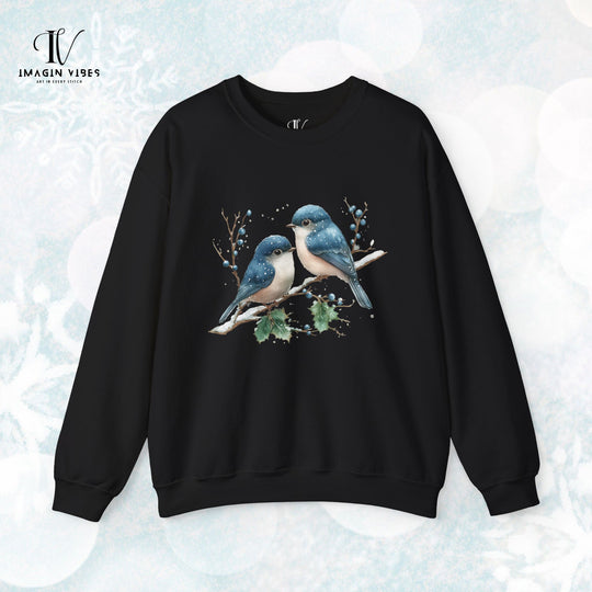 Winter Blue Jay Birds Sweatshirt