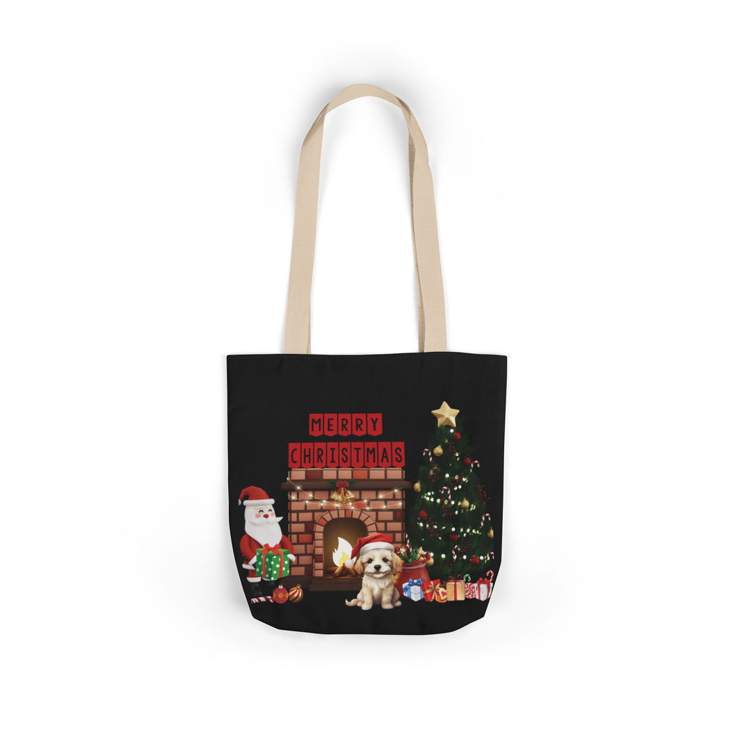 Santa Claus Christmas Canvas Tote Bag Accessories Printify 13" × 13'' Beige