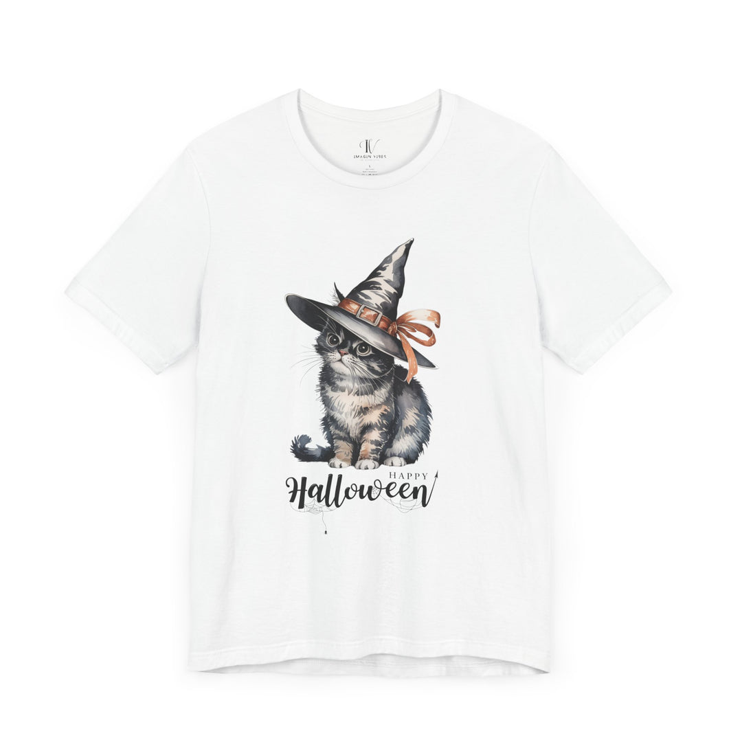 Halloween Witch Cute Cat "Happy Halloween" T-Shirt