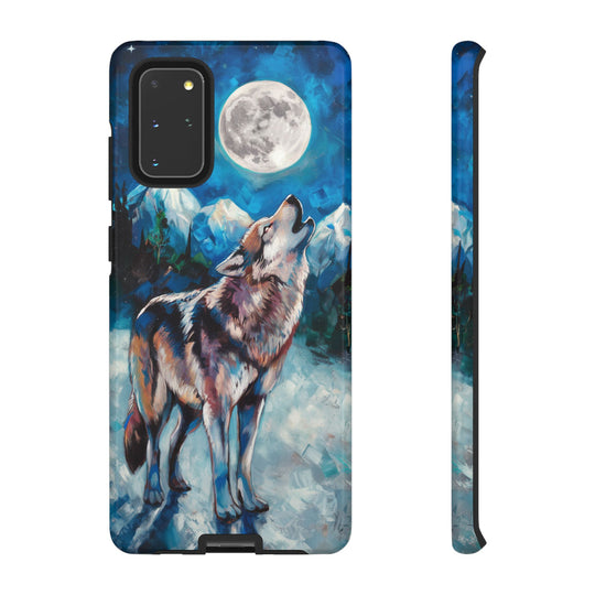 Wolf Howling Tough Case - Impressionist Style Phone Case Printify