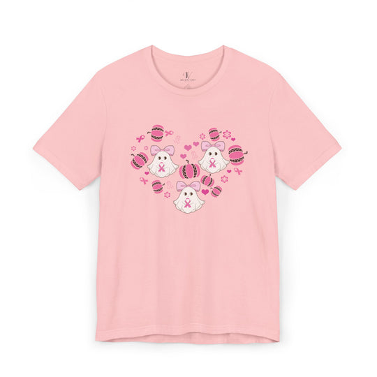 Ghosts and Pumpkins Breast Cancer Support T-Shirt