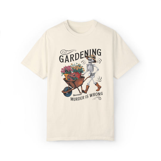 Skeleton Gardening T-shirt T-Shirt Printify Ivory S