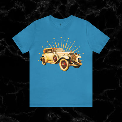 Vintage Car Enthusiast T-Shirt with Classic Wheels and Timeless Appeal T-Shirt Aqua S 