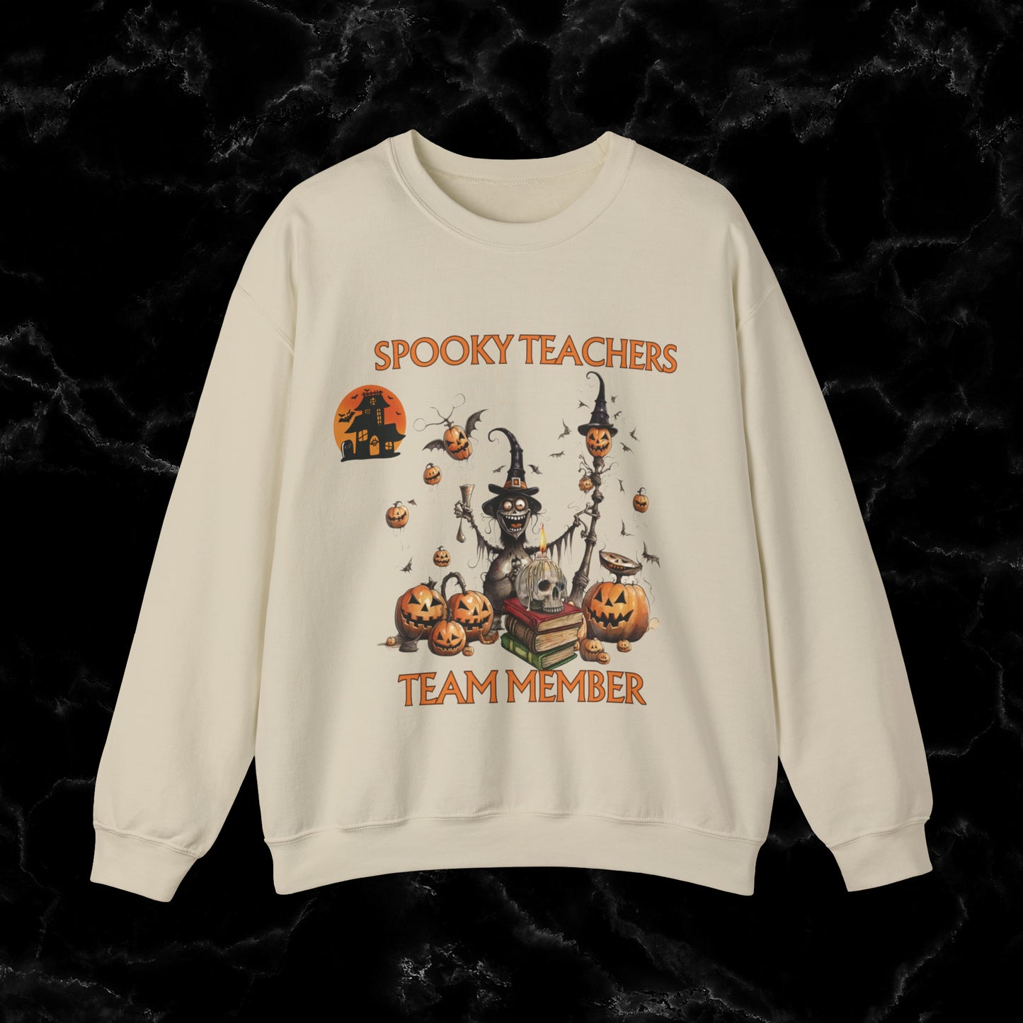 Spooky Teachers Sweatshirt - Embrace Feral Halloween Fun with this Halloween Spooky Sweatshirt for a Hauntingly Stylish Look Sweatshirt S Sand 