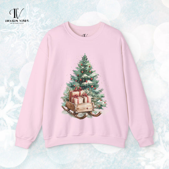 Vintage Christmas Tree & Sleigh Sweatshirt