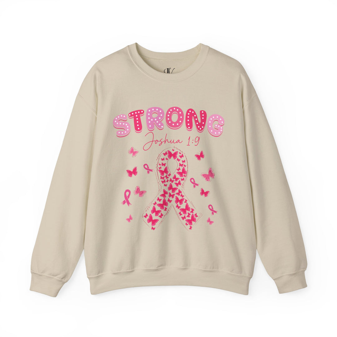 Strong Joshua 1:9 Breast Cancer Sweatshirt