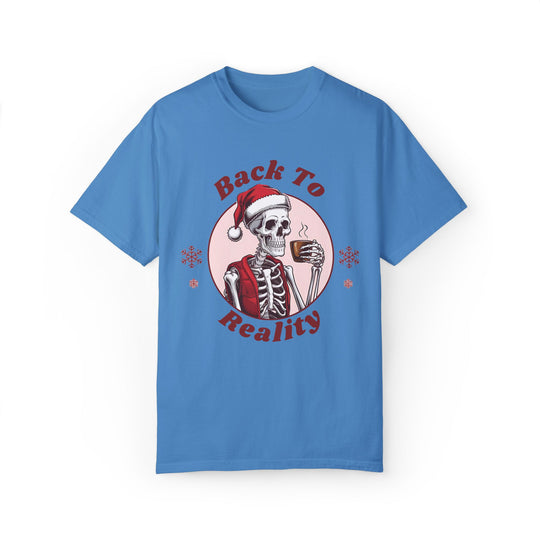 Back To Reality Skeleton Santa Coffee T-shirt T-Shirt Printify Royal Caribe S