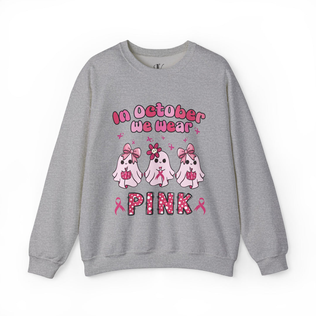 Ghosts Breast Cancer Support "In October We Wear Pink" Sweatshirt