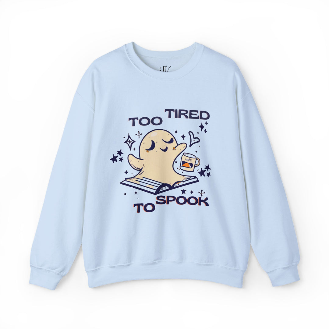 Hauntingly Bookish: Ghost Reader Sweatshirt Sweatshirt Printify S Light Blue