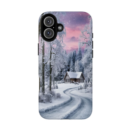 Phone Case - Winter Cabin Phone Case Printify iPhone 16 Plus Glossy