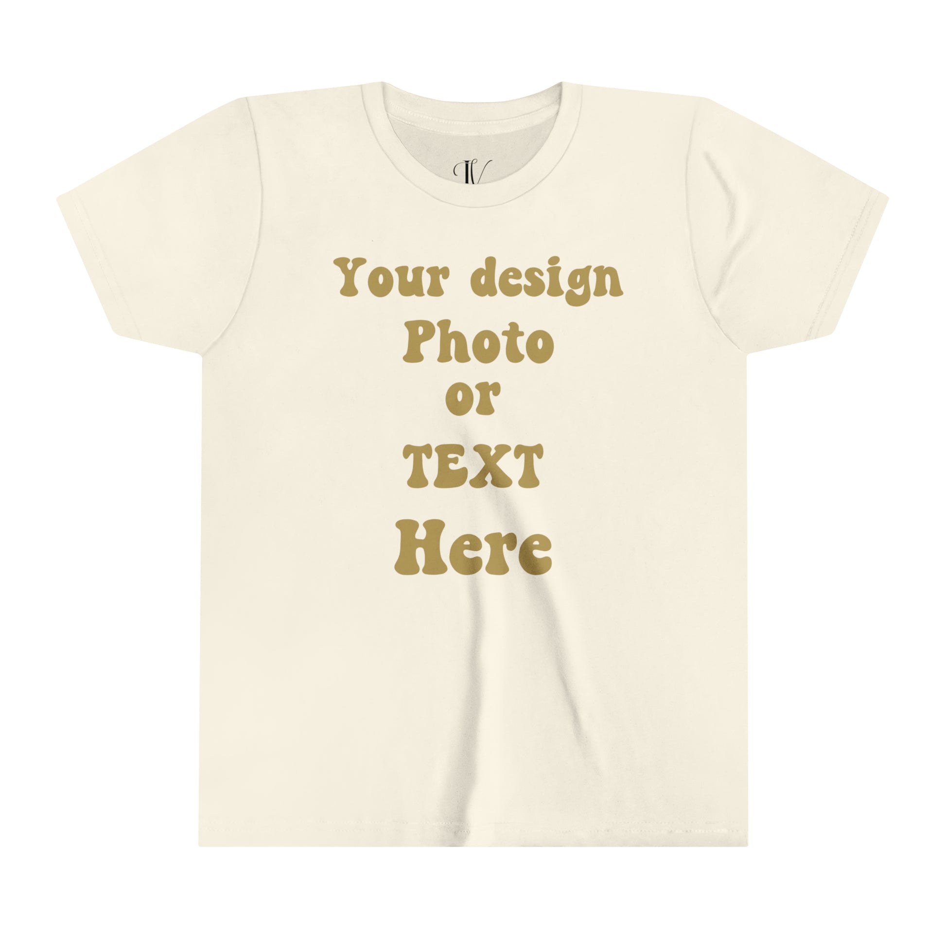 Youth Short Sleeve Tee - Personalized with Your Photo, Text, and Design Kids clothes Natural S 