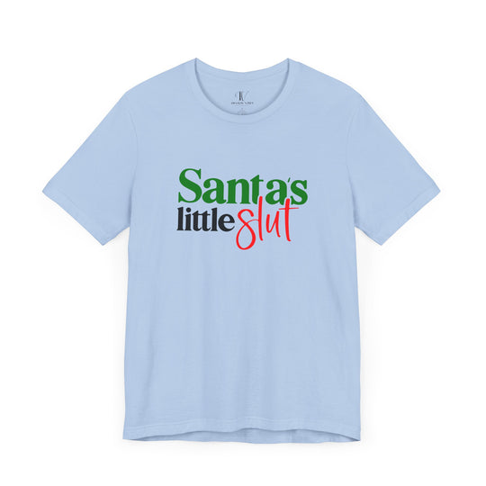 Santa's Little Slut Tee - Provocative Christmas T-Shirt Printify Baby Blue XS